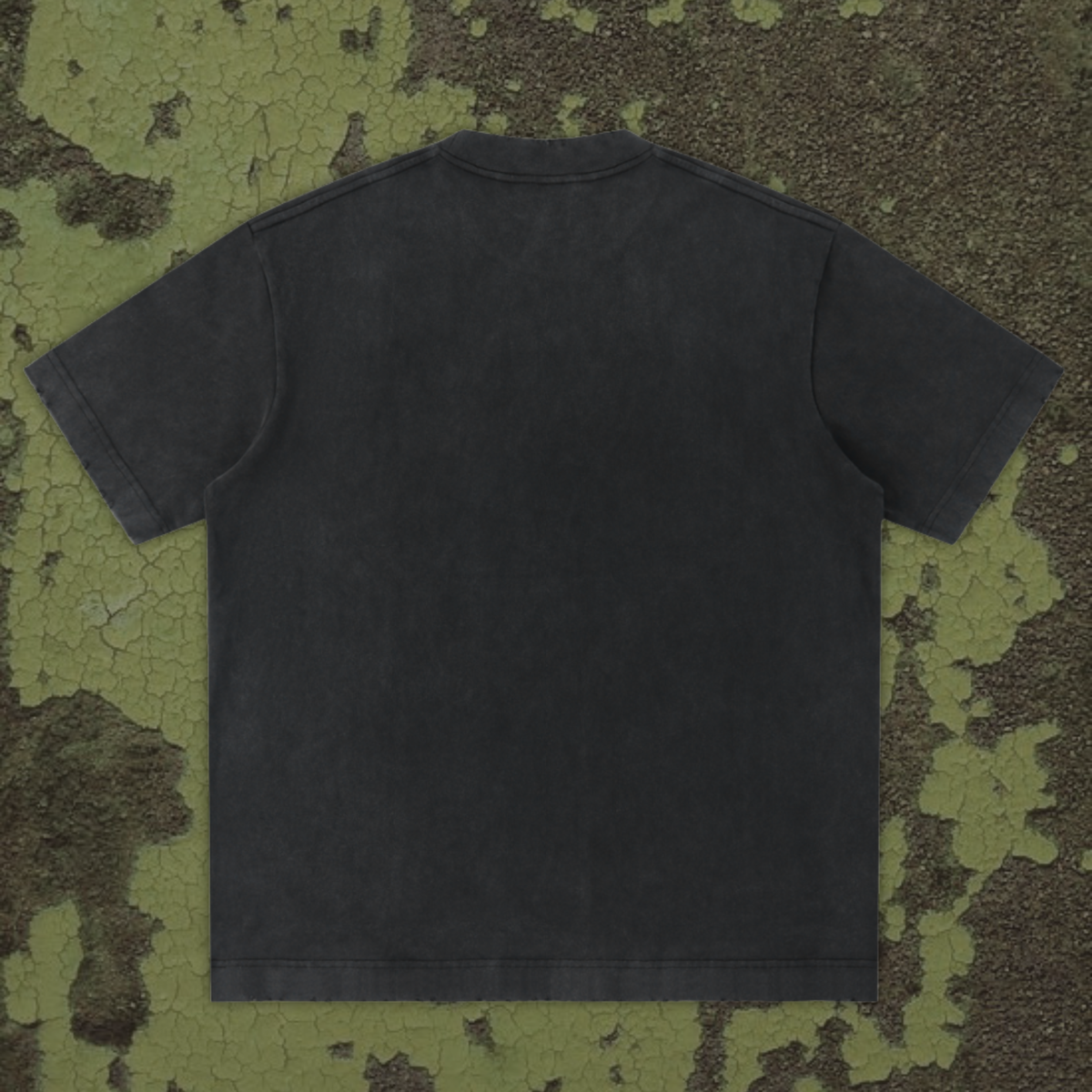 "depravity" distressed washed black tee