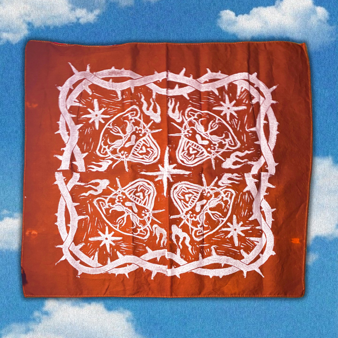 Block Printed Panther Bandana
