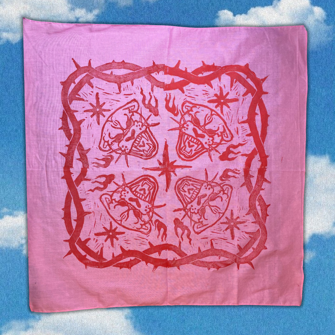 Block Printed Panther Bandana
