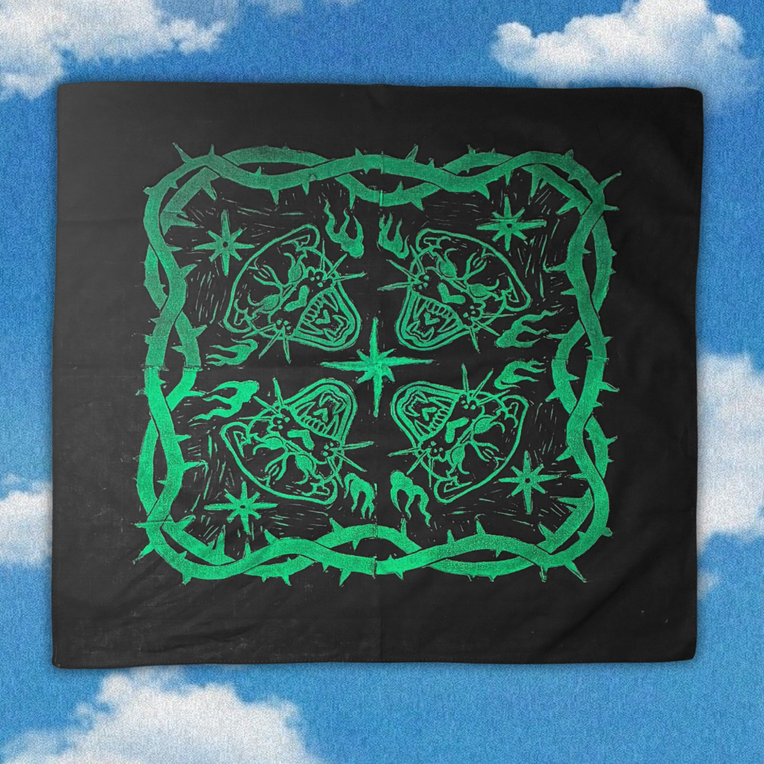 Block Printed Panther Bandana